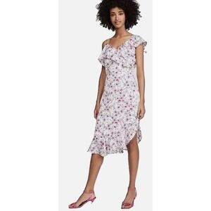 Cupcakes and Cashmere Delphia Dress Size 0 XS Floral Midi Ruffle Sleeveless NWT